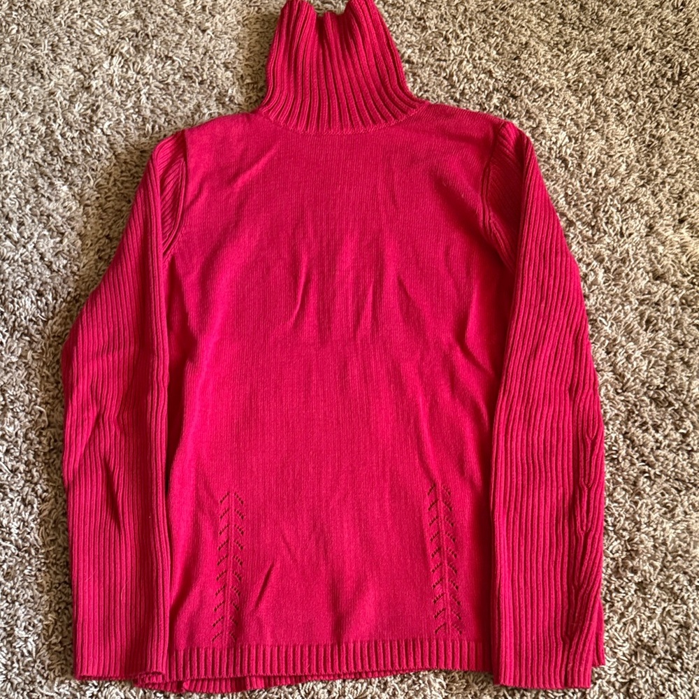 Coldwater Creek  Red Turtleneck Sweater
